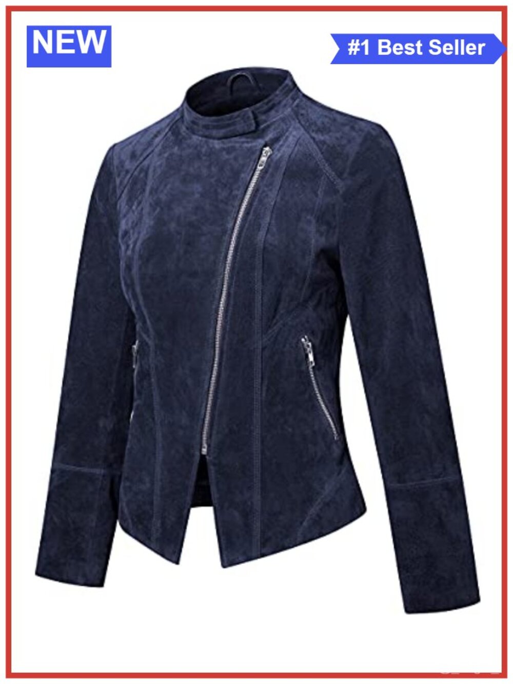 100% Leather Moto Jacket Slim Fit Biker Coat Zip Pockets